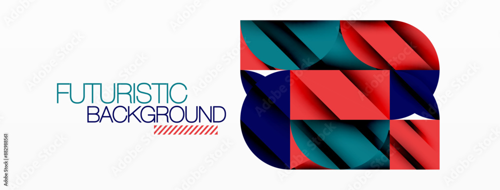 Circle, square and flower petal geometric background. Round shapes composition for wallpaper, banner, background or landing Circle, square and flower petal geometric background. Round shapes composition for wallpaper, banner, background or landing