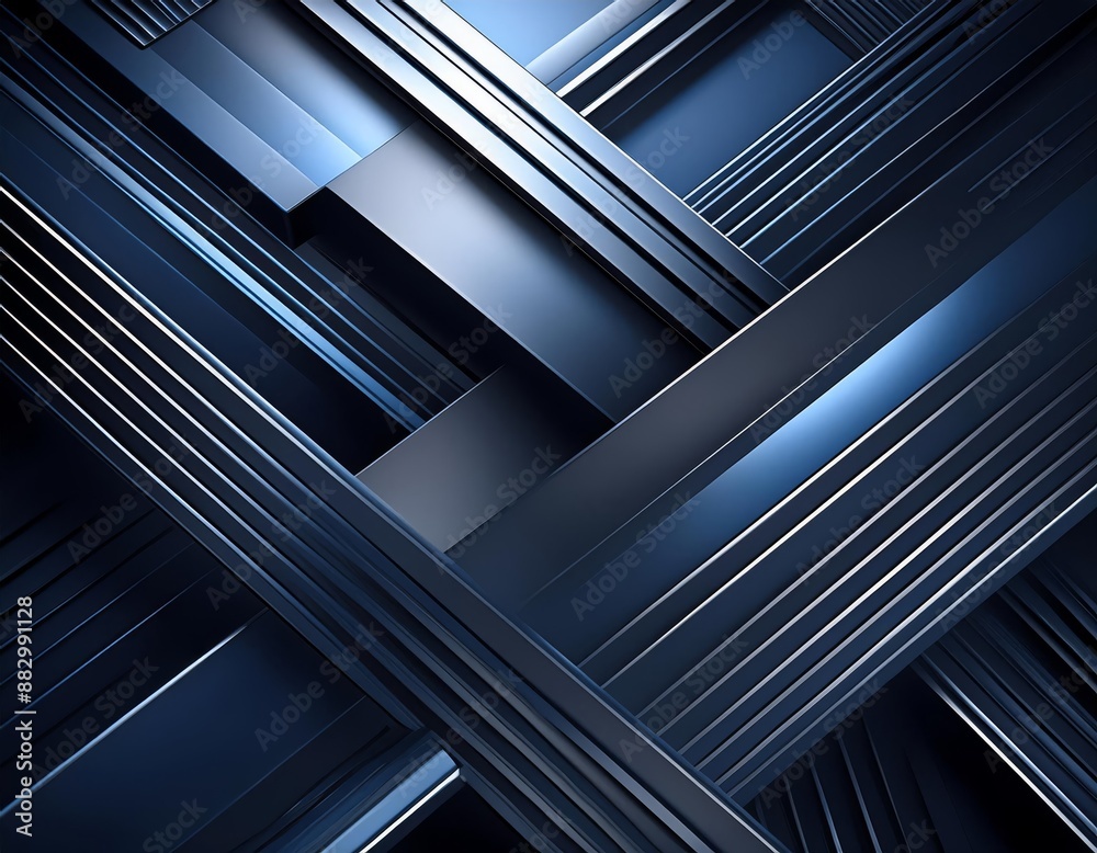 Abstract metallic blue background with stripes and lines. 3d render illustration Abstract metallic blue background with stripes and lines. 3d render illustration