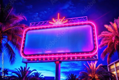 neon blank sign billboard for your advertising