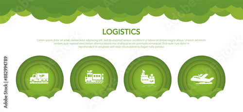 Green logistics or Sustainable transport. Sustainable development economy and clean. transport icon for business sustainable strategy. Green vector.