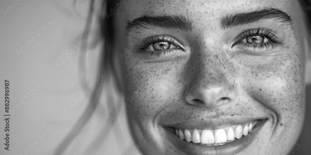 Portrait of a woman with distinctive freckles, ideal for personal or commercial use Portrait of a woman with distinctive freckles, ideal for personal or commercial use