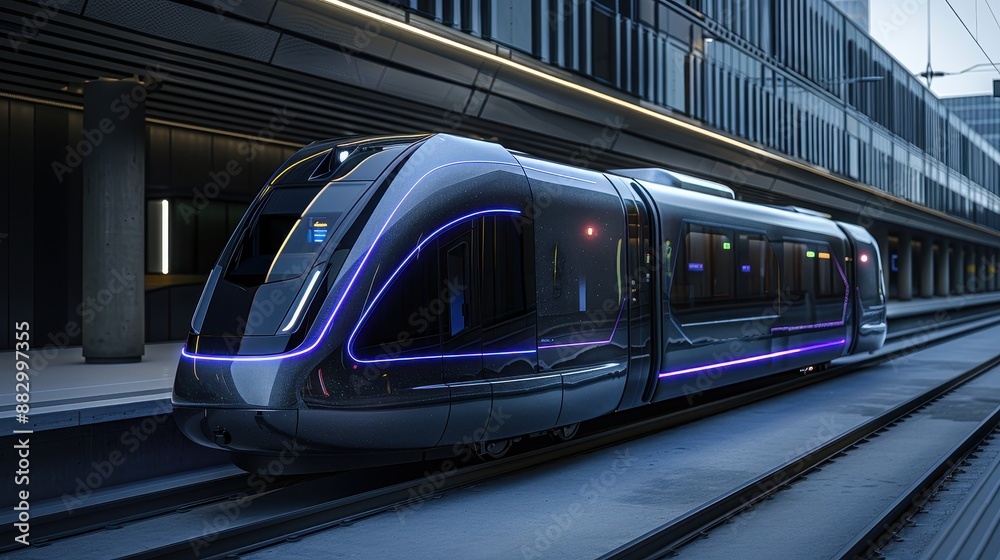 Naklejka premium Futuristic HighSpeed Train Design, Sleek, Modern, and Efficient