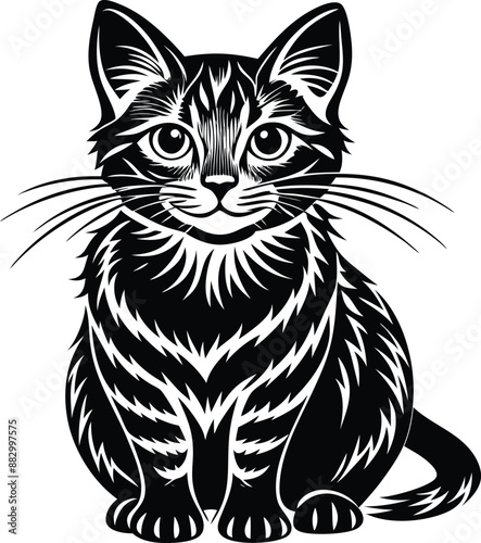 Black Cat vector art illustration