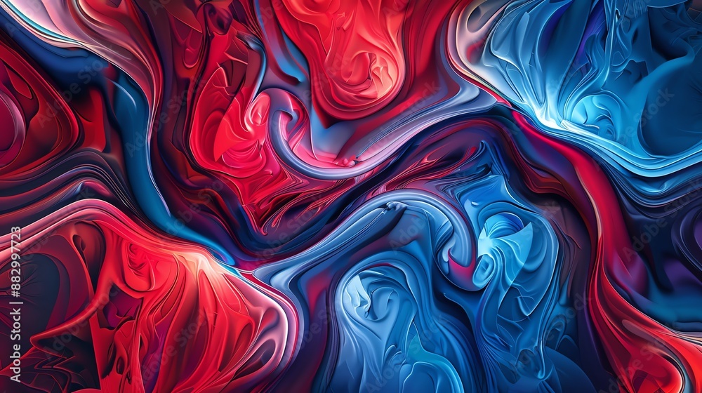 An abstract painting in vibrant red and blue hues An abstract painting in vibrant red and blue hues