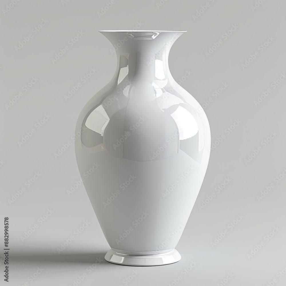 White ceramic vase isolated on alpha background, 3d rendering White ceramic vase isolated on alpha background, 3d rendering