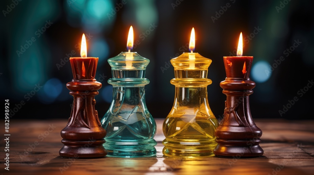 A close up shot of three chess on the board wallpaper 8k A close up shot of three chess on the board wallpaper 8k