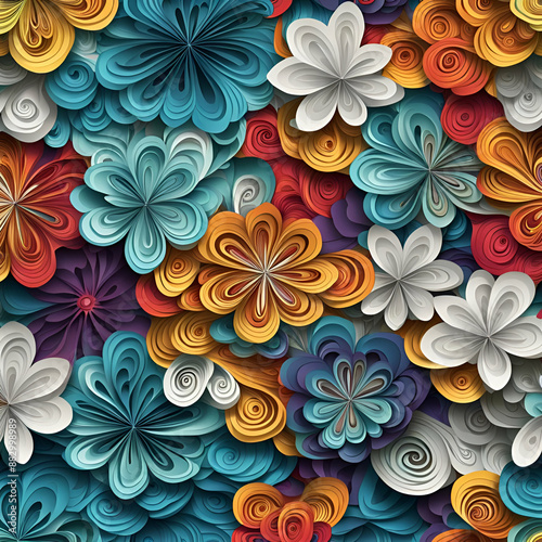 seamless floral fractal background