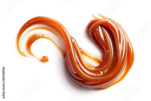 melted caramel isolated on white background 