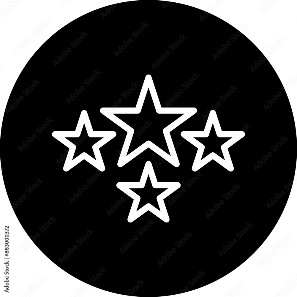 Star Vector Line White Circle Black Star Vector Line White Circle Black