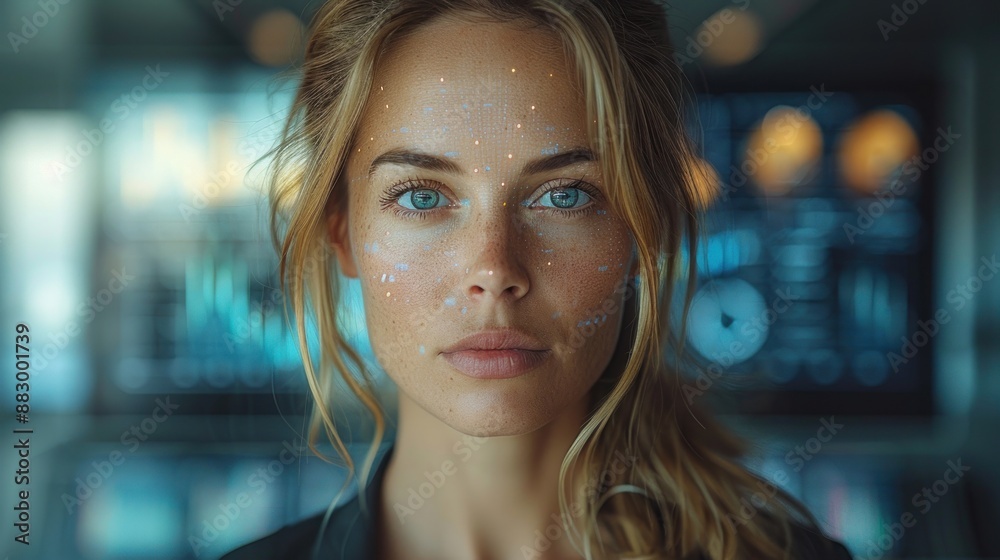 Futuristic Woman with Digital Interface Futuristic Woman with Digital Interface
