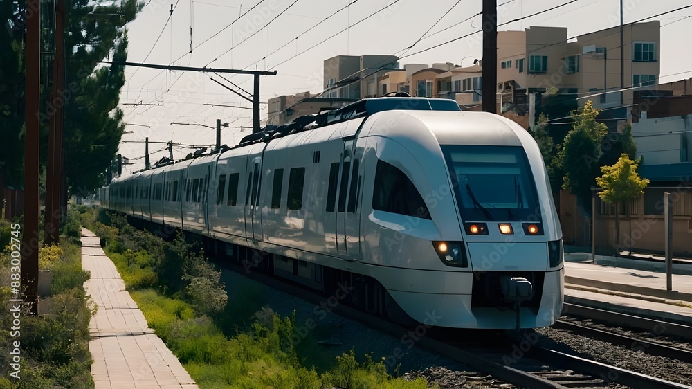 Naklejka premium train on the railway
