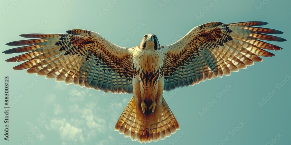 Fototapeta premium Flying falcon in the sky