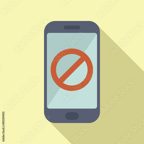 Smartphone is displaying a stop sign, representing the concepts of digital detox, technology addiction, and responsible phone use