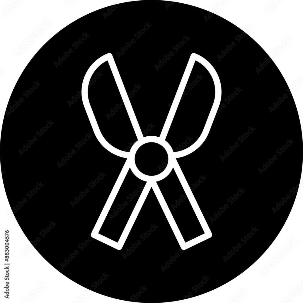 Grass Cutter Vector Line White Circle Black Grass Cutter Vector Line White Circle Black