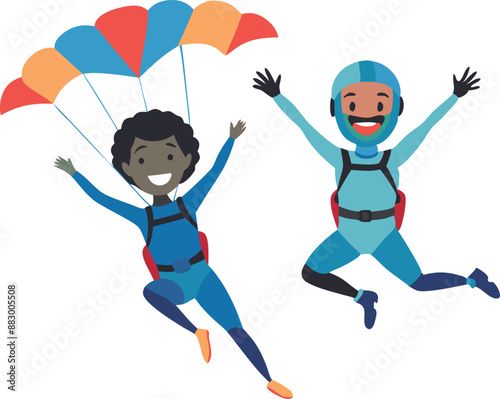 Tandem paragliding experience for friends