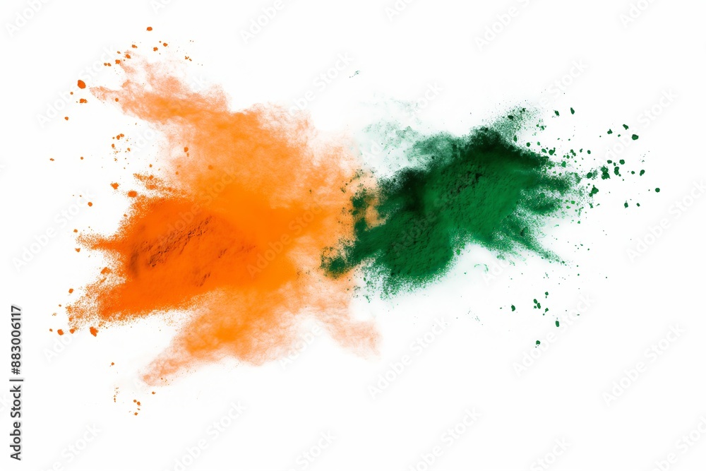 Indian Flag Colors in Artistic Splatter