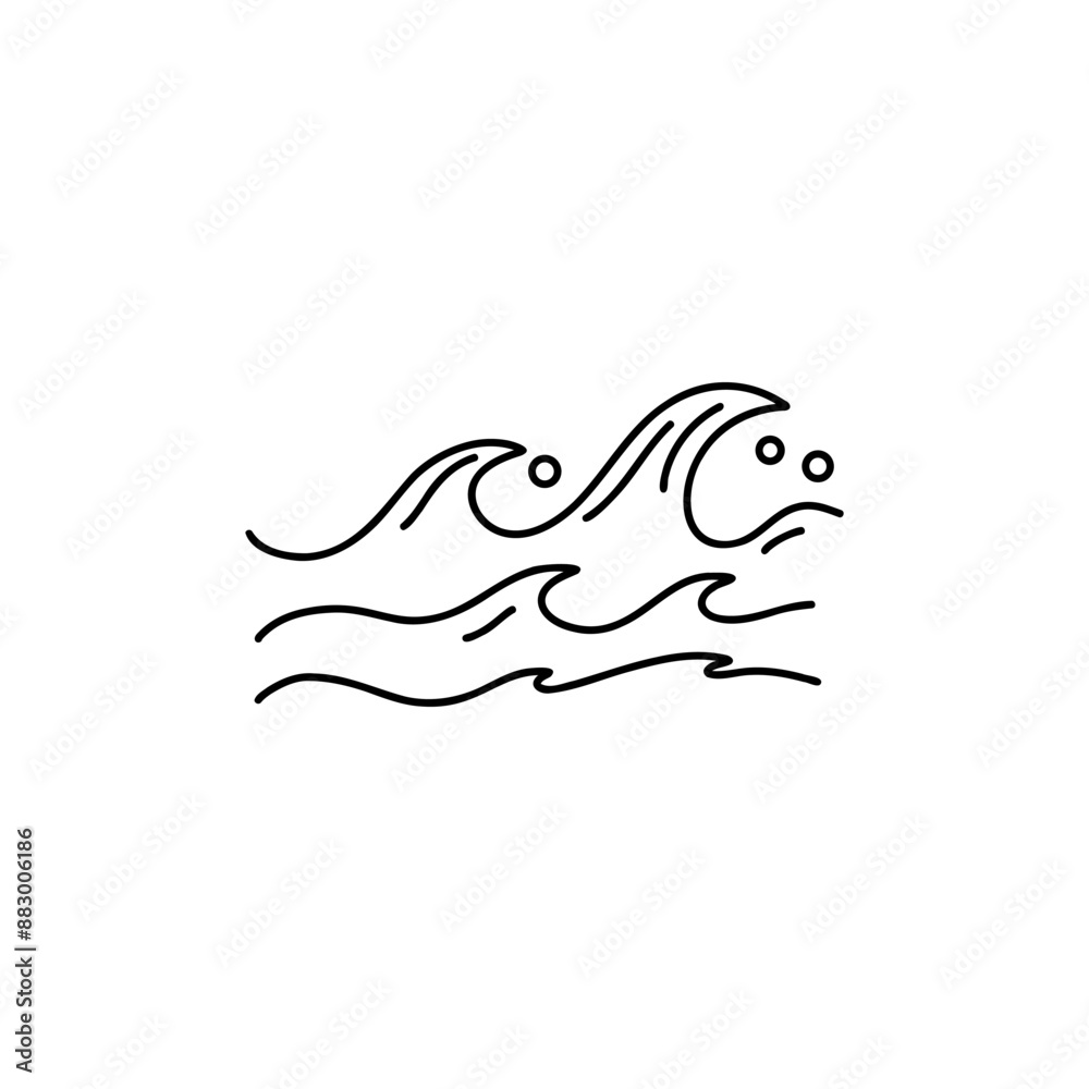 Line waves. Outline marine icons, emblem logo or badge design. Minimal style illustration. Sea and ocean summer vacation. Pictogram water streams. minimalistic symbol. Vector isolated illustration Line waves. Outline marine icons, emblem logo or badge design. Minimal style illustration. Sea and ocean summer vacation. Pictogram water streams. minimalistic symbol. Vector isolated illustration