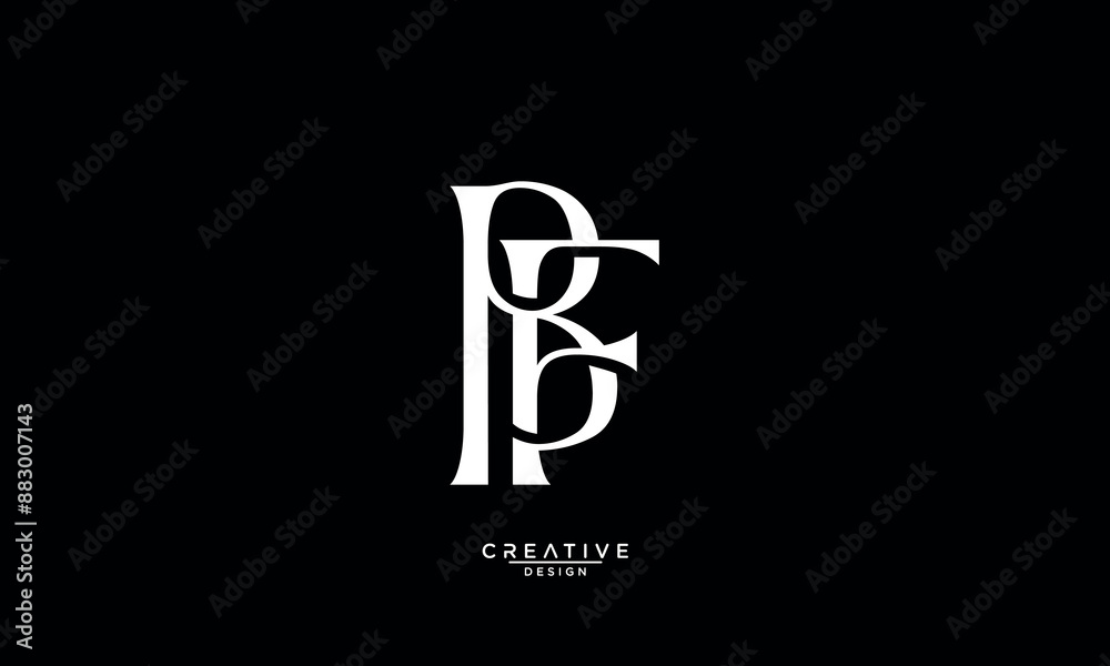 BF, FB, B, F, Abstract Letters Logo Monogram