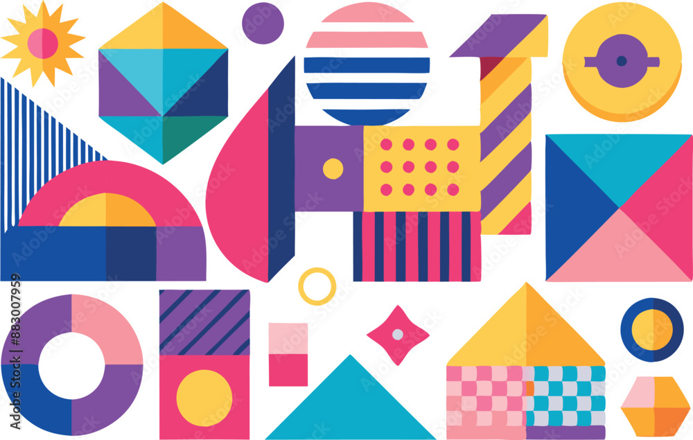 Colorful geometric shapes and patterns Colorful geometric shapes and patterns