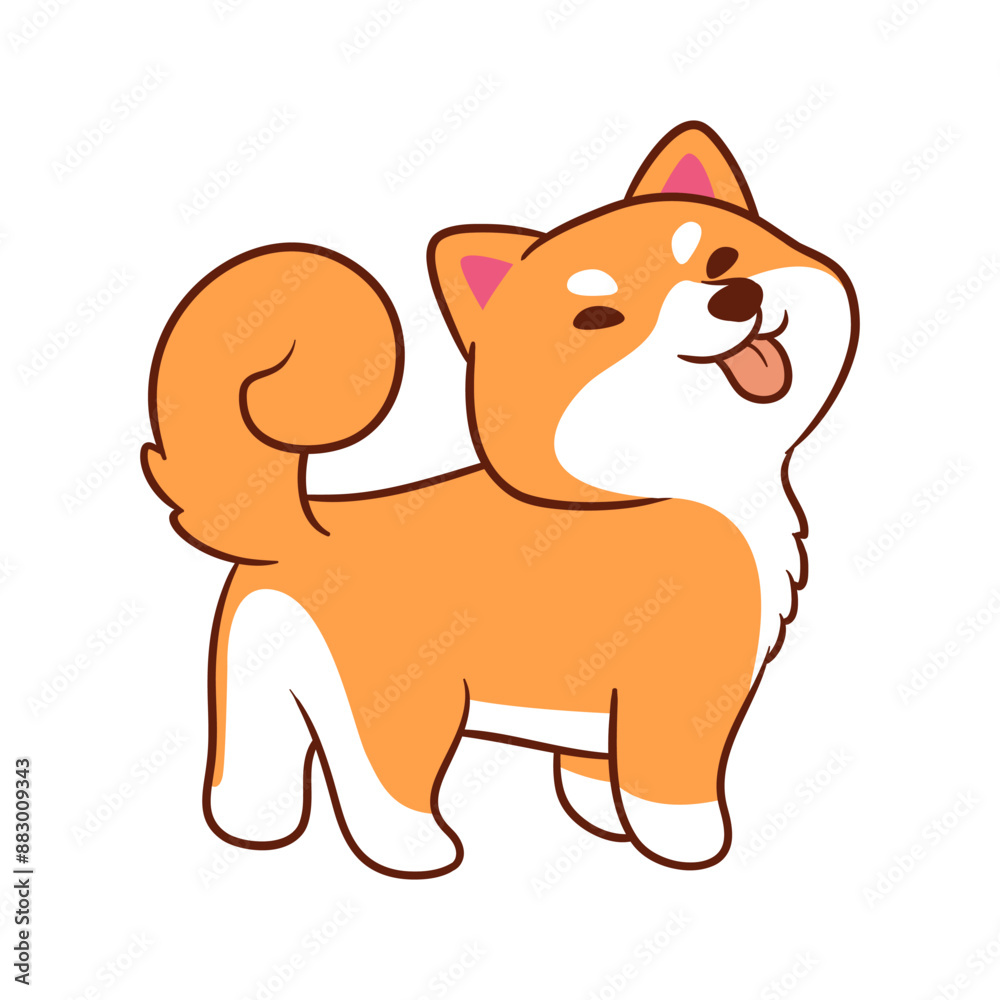 Attractive Adorable Shiba Inu Vector is standing happily Attractive Adorable Shiba Inu Vector is standing happily