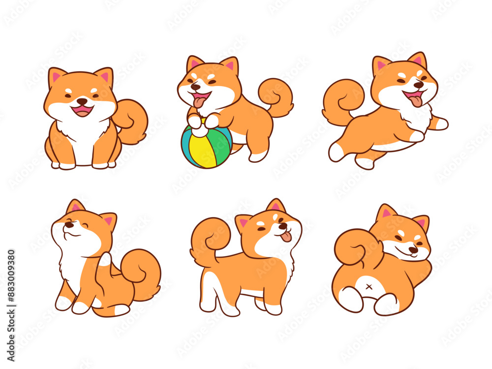 Adorable Shiba Inu Vector attractive cheerful having fun Adorable Shiba Inu Vector attractive cheerful having fun