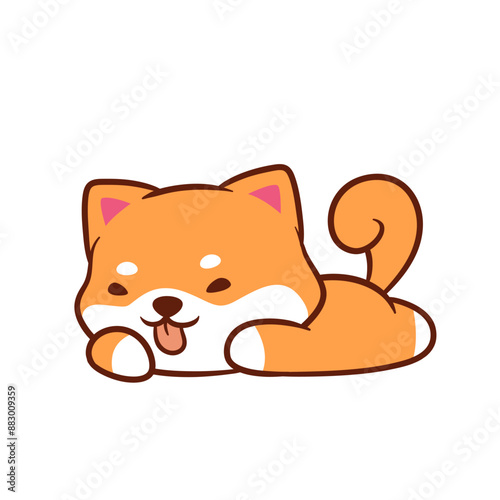 Adorable Shiba Inu Vector is attractively lazing around