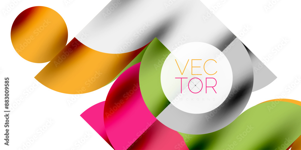 Shadow effect shiny circles and round triangles geometric modern art. Vector Illustration For Wallpaper, Banner, Background, Card, Book Illustration, landing page Shadow effect shiny circles and round triangles geometric modern art. Vector Illustration For Wallpaper, Banner, Background, Card, Book Illustration, landing page