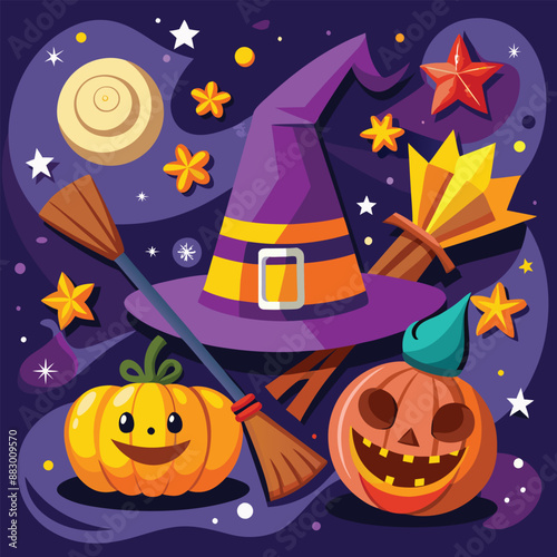 Iconic witch hats and broomsticks, are essential for any Halloween collection.