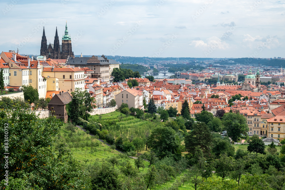Cityscape view of Prague, capital of Czech republic, view from the Strahov monastery Cityscape view of Prague, capital of Czech republic, view from the Strahov monastery