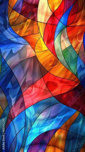 Abstract colorful trendy background with stained-glass.