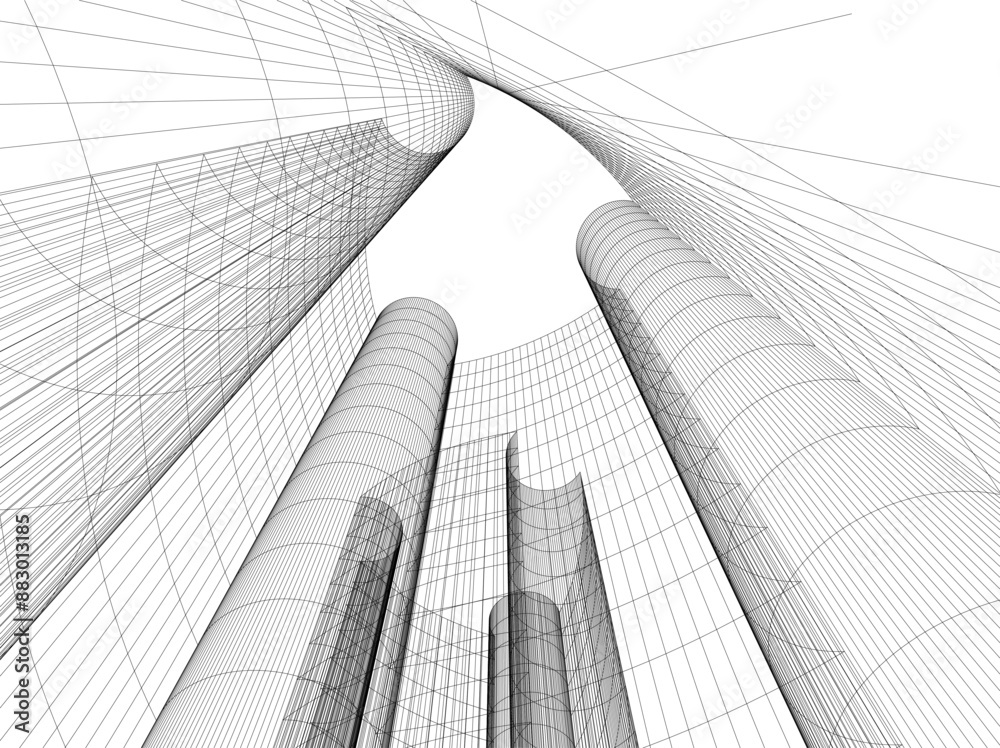 Fototapeta premium abstract architecture vector 3d illustration