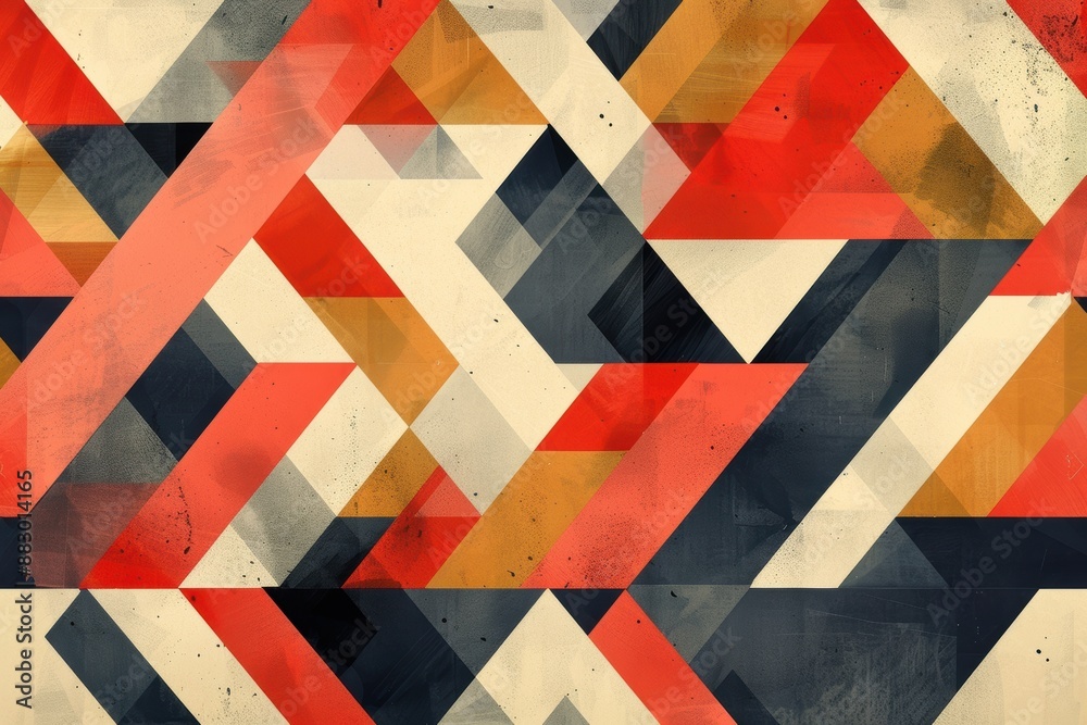 Geometric Abstract Art With Red, Yellow, and Blue Geometric Abstract Art With Red, Yellow, and Blue