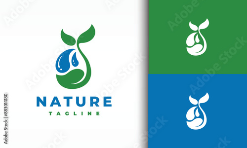 natural water leaf seeds logo