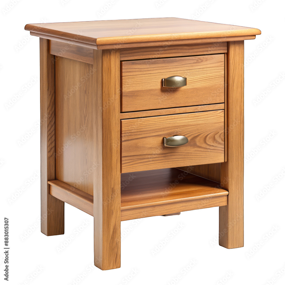 Wooden nightstand isolated on transparent background Wooden nightstand isolated on transparent background