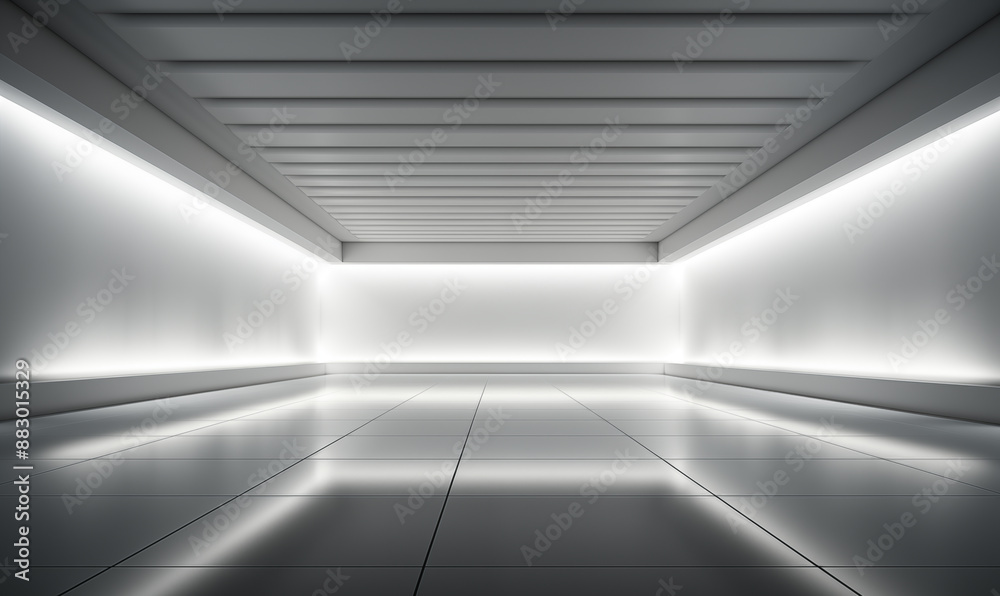 White Cube - minimalistischer Museumsraum - weiße leere Wände White Cube - minimalistischer Museumsraum - weiße leere Wände