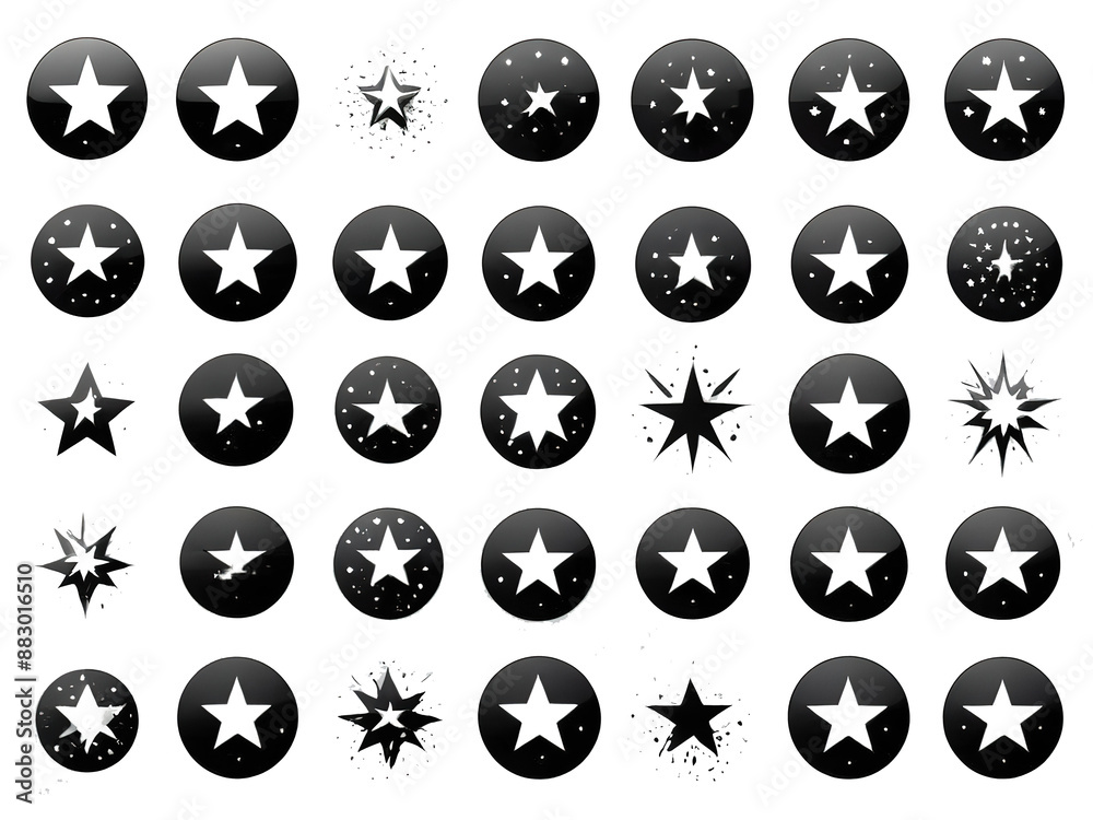 Collection of star logos and small icons set, illustration on isolated background. Collection of star logos and small icons set, illustration on isolated background.