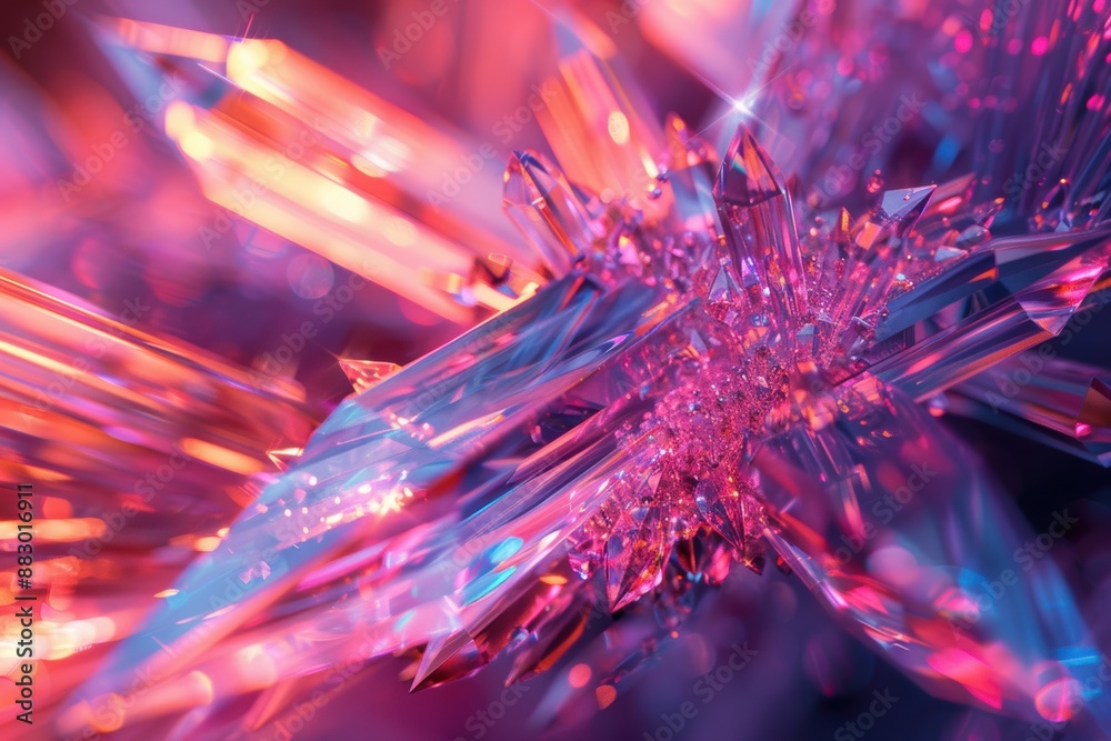 Crystalline Dreamscape in Fuchsia and Azure Crystalline Dreamscape in Fuchsia and Azure