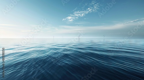 Buoys in the sea, the border of beach for swimming. AI generated illustration photo