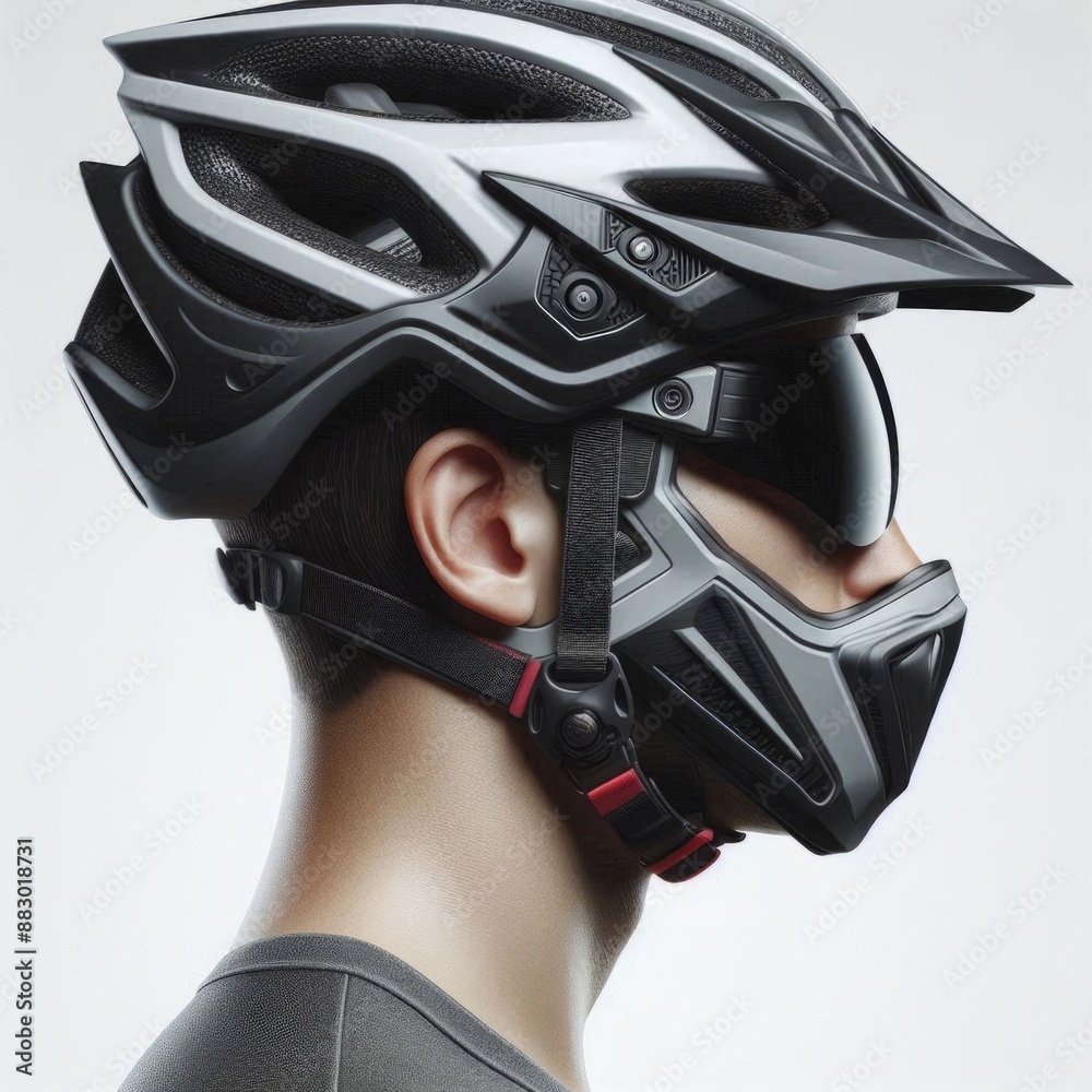 Protective bicycle helmet for adults on a white background. AI generated. Protective bicycle helmet for adults on a white background. AI generated.