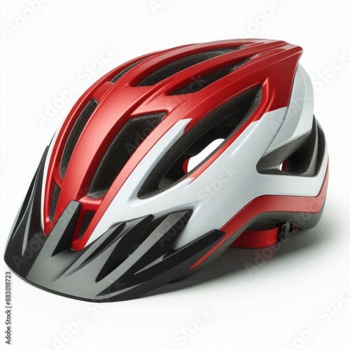 Protective bicycle helmet for adults on a white background. AI generated.