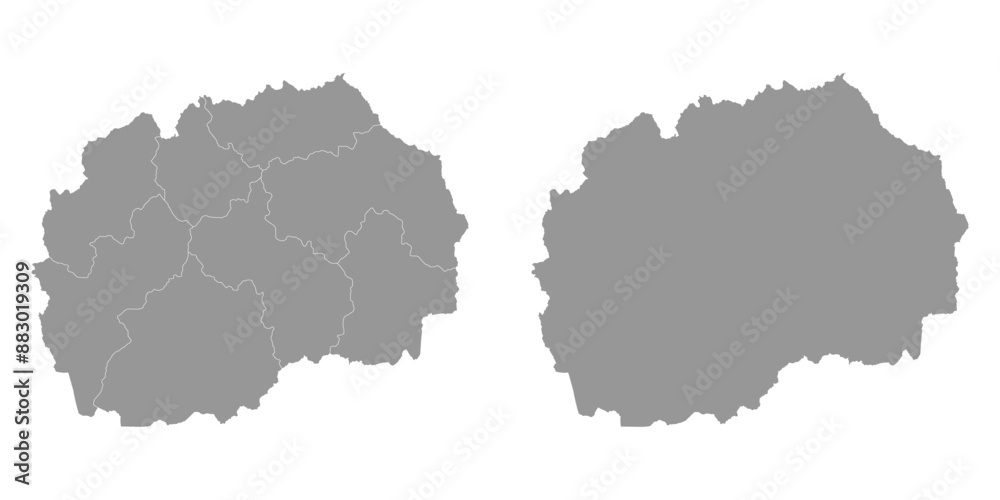 North Macedonia map with administrative divisions. Vector illustration. North Macedonia map with administrative divisions. Vector illustration.