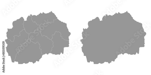 North Macedonia map with administrative divisions. Vector illustration.