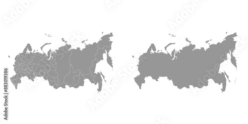 Russia map administrative divisions. Vector illustration.