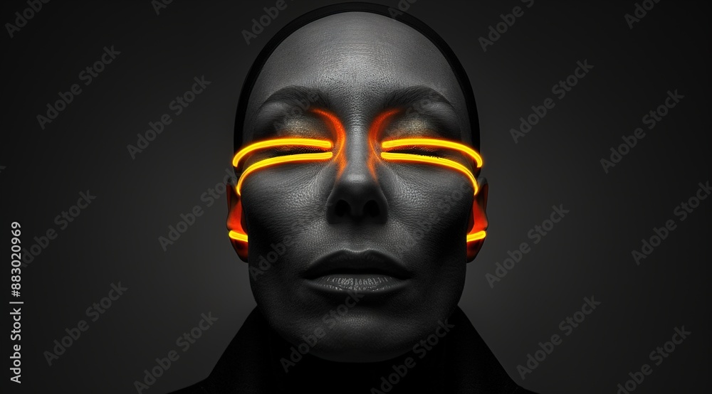 portrait of a person with a mask on their face portrait of a person with a mask on their face