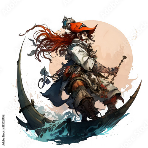 A pirate in okami style