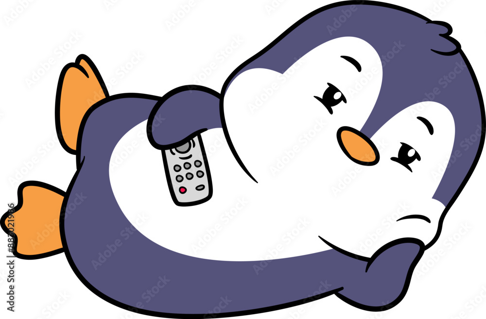 Fototapeta premium Attractive adorable penguin vector doing fun activities