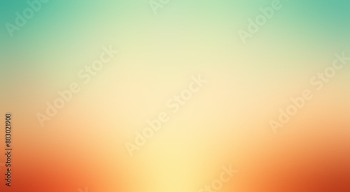 Yellow blue gradient symmetrical empty defocused background for summer sea beach illustration or fall field. Retro style graphic.