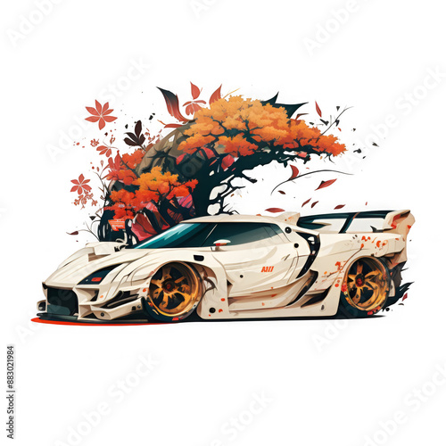 A car in okami style