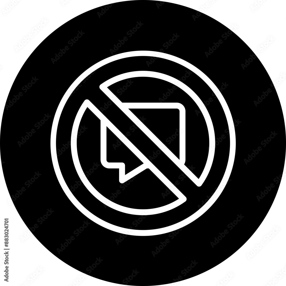 No Message Vector Line White Circle Black No Message Vector Line White Circle Black
