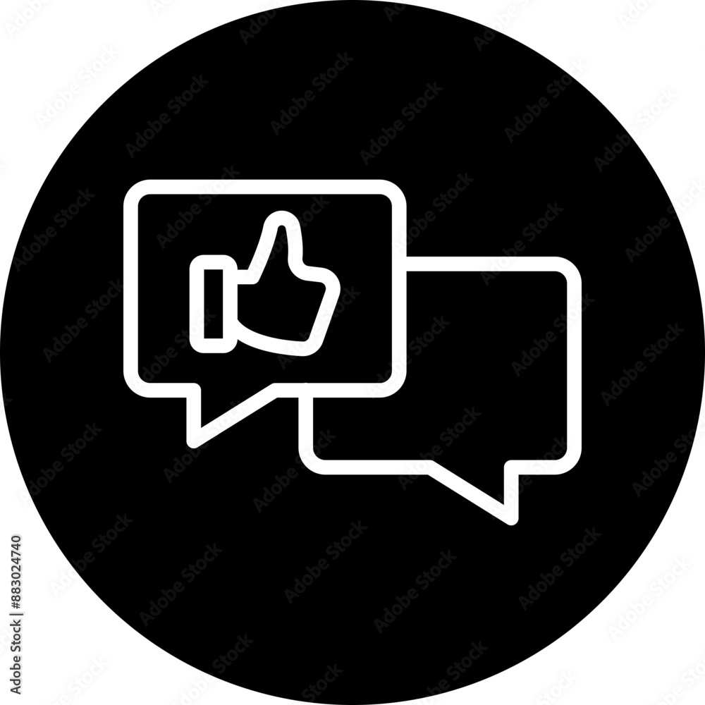 Positive Review Vector Line White Circle Black Positive Review Vector Line White Circle Black